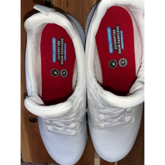 Slip Resistant Relaxed Fit Work Sketchers White Women's Sz 12 Memory Foam Insole - Picture 7 of 10